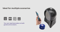 Lecteur de codes-barres QR 2D de haute qualité pour ordinateur de bureau avec interface USB/COM et câble de 2 m