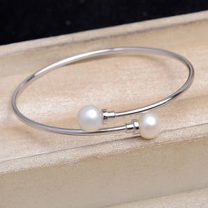 Accessoires DIY en argent S925, petit support de bracelet à double perle, 9-10 mm, élastique, accessoire de bague de main, chevillères tendance 5991 - Product Image 2