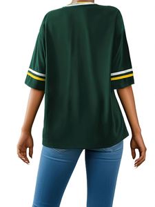 Camiseta Deportiva Personalizada Retro Verde Americana de Poliéster Transpirable, Estampada, Talla Grande, Manga Corta, Antibacteriana, de Secado Rápido - Product Image 5