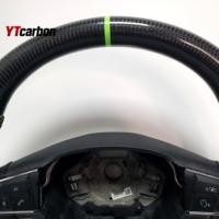 Volant de course personnalisé en fibre de carbone véritable avec LED YTcarbon pour Seat Leon 5F FR Cupra
