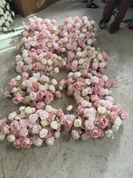 Boules de fleurs artificielles H394 Rose Gypsophile, Hortensia, Blanc Ivoire, Narcisse, décorations de fond de scène de mariage, rangée de fleurs