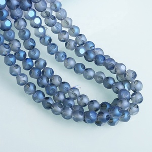 Perles rondes en cristal de verre de couleur plaquée pour la fabrication de bijoux - Product Image 5