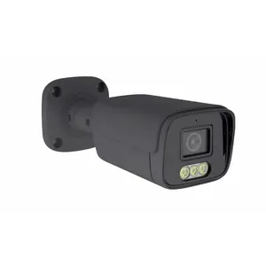 Carcaça preta luz quente LED imagem colorida nightvision câmera de rede 4MP CCTV IP Camera fonte de alimentação POE