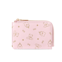 Dompet Kartu Wanita TAOMICMIC Bahan PU Motif Beruang Segar dengan Ritsleting, Banyak Slot Kartu, Tempat Koin, Kantong Kartu Akses Portabel