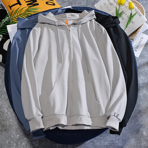 Sweats à capuche de couleur unie pour hommes, nouveaux vêtements de sport à fermeture éclair pour la conception d'usine promotionnelle d'automne et d'été, vente en gros et sur mesure - Product Image 2