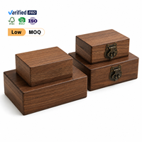 Boîte de rangement en bois de noyer massif en gros, différentes tailles, étui cadeau en bois artisanal avec serrure métallique, logo personnalisé