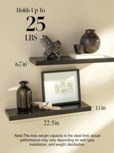 Étagères flottantes <span class=keywords><strong>YeKe</strong></span> pour salle de bain, chambre, salon, cuisine, 22,5 pouces, étagère murale de rangement pour livres et décoration - Product Image 5