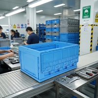 Promotion : Caisse de manutention pliable en plastique robuste 600x400x340mm, écologique, pour pièces détachées, conforme aux normes européennes