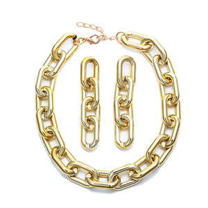 Cadena collar pendientes conjunto de joyas diseños 24k Cadena de collar de oro <span class=keywords><strong>para</strong></span> las mujeres - Product Image 1
