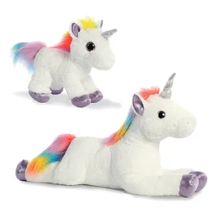 Bellissimi giocattoli di unicorno di peluche di peluche bianchi economici per ragazze arcobaleno personalizzato peluche per bambini peluche unicorno