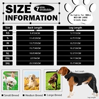 Combinaison de récupération pour chien en polyester réglable avec genouillères coudières manches protectrices pour animaux de compagnie