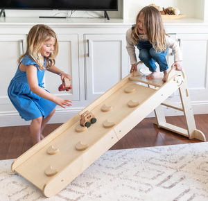 Tobogán y Escalera de Madera Plegable 2 en 1 para Niños, Rampa de Escalada de Madera de Doble Cara para Actividades en Interiores - Product Image 4