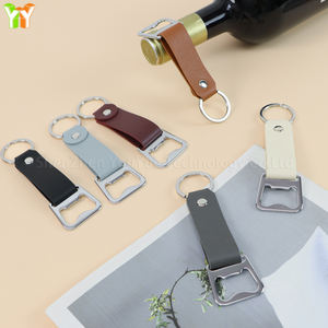 Abridor de botellas llavero portátil de acero inoxidable abridor de botellas de cerveza llavero cubierta de cuero PU para regalos de Navidad y cumpleaños - Product Image 5