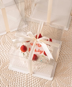 Boîte à Gâteau Personnalisée 4 6 8 10 Pouces Transparente Haute Luxe en Gros pour Anniversaire Emballage de Gâteau d'Invité - Product Image 3