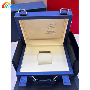 Customized Logo Blue Watch Box for High-End Luxury Designer Watches, Elegant Heritage Style <b>Display</b> <b>Case</b> with Leather Interior - Product Image 2