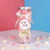 Premium Colorful Milk Block Hard Candy Multi Flavor Cylindrical Bottle with Ribbon for Kids' Party & Snacks OEM Wholesale Custom