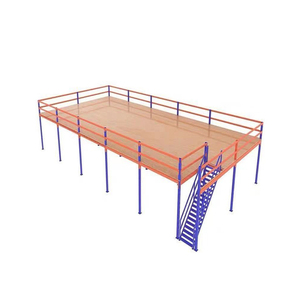 ระบบชั้นวางสินค้าแบบยกพื้นสำหรับคลังสินค้า ชั้นวางเหล็กสำหรับงานหนัก ชั้นวางของบนหลังคา ชั้นวางพาเลท ชั้นวางแบบมีโครงสร้างรองรับ - Product Image 2