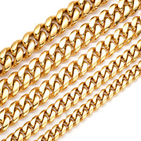 Nouvel Arrivage Chaîne Cubaine en Acier Inoxydable Largeur 8/10/12/14/18/20/22mm Collier Vente en Gros Fermoir Zirconium AAA Bijoux Tendance