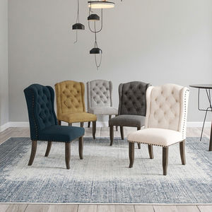 Ensemble de chaises de salle à manger de style européen contemporain minimal Chaises de restaurant et d'hôtel en tissu moderne personnalisables - Product Image 5