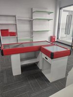 Comptoir de caisse d'angle pour centre commercial, épicerie et supermarché
