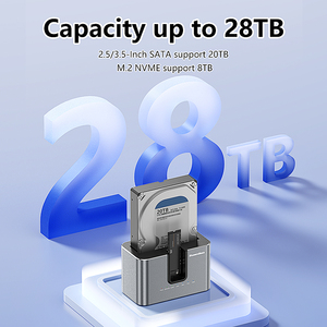 Dual bay bên ngoài nhôm USB-C Adapter NVMe SSD SATA SSD <span class=keywords><strong>HDD</strong></span> cloner bao vây Tương thích với PCIe 2.5 <span class=keywords><strong>3.5</strong></span> đĩa cứng 10gbps - Product Image 6