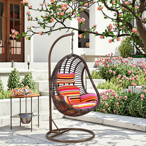 Hanging Birds Nest Basket <b>Swing</b> Chair <b>Top</b> Selling Modern Style Home Dining Kitchen Garden Metal PE Fabric - Product Image 1