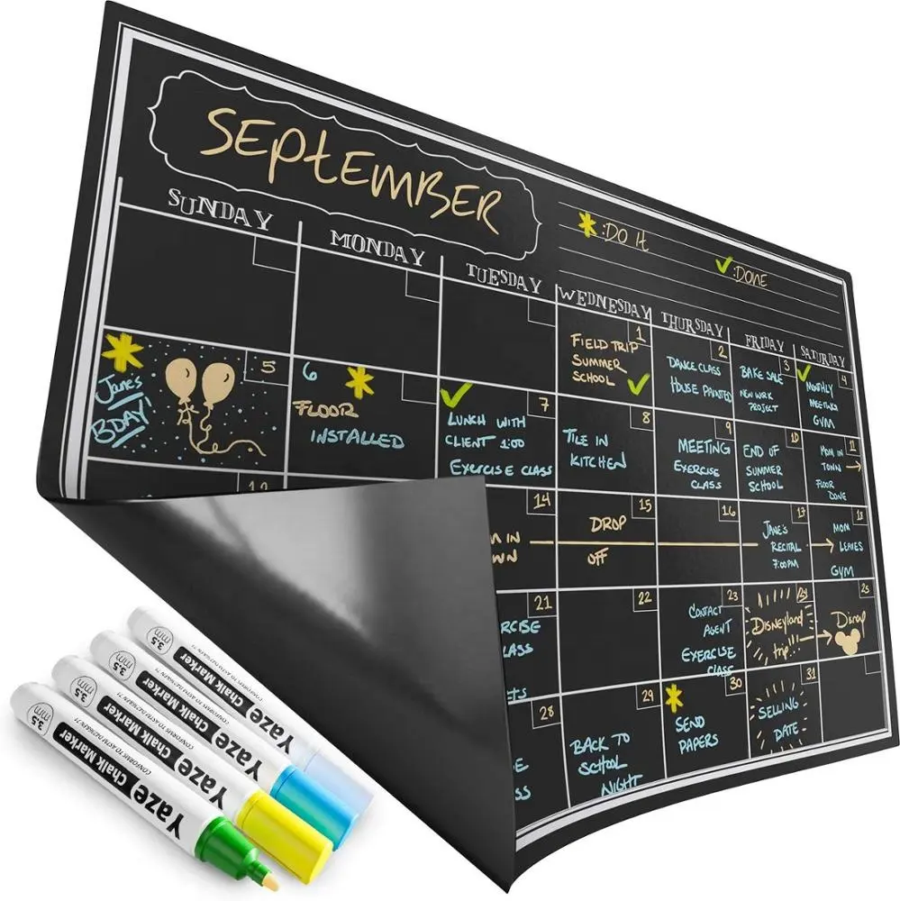 Magnetisch Koelkastbord Maandelijks Organizer Bureaukalender Papier Droog Uitwissen Kalender Voor Koelkast Magnetische Set