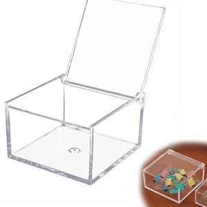 Boîte de présentation carrée en acrylique transparente sur mesure, design moderne, grande taille, avec couvercle à charnière et logo personnalisé - Product Image 3
