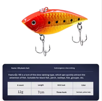 Umpan Pancing VIB Aotuo Laris 7cm 12g, Umpan Buatan Keras ABS, Lemparan Jauh untuk Memancing Ikan Bass Mandarin