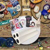 Offre spéciale 30cm Noir PET Gang Feuille Double Face Hot Peel Presse à chaud Transferts Film pour Textiles pour T-shirts et vêtements