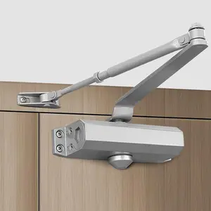 Commercial Door Closer Square Type Aluminum Hydraulic Automatic Smart Overhead With Hold Open