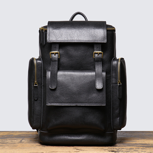 New Men's Genuine Cowhide Leather Backpack Large Capacity Travel Hiking Laptop <strong>Bag</strong> Full Grain Backpack Tas Pria Borsa <strong>Vera</strong> <strong>Pelle</strong> - Product Image 5
