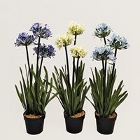 Pot Bunga Agapanthus Buatan Simulasi Tinggi Desain Fashion, Ramah Lingkungan, Tahan Lama, Modern untuk Dekorasi Lanskap Kantor & Taman