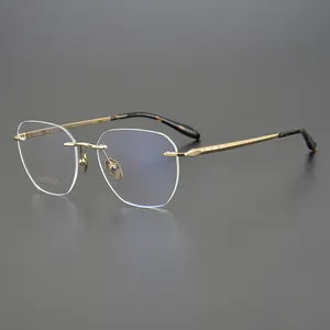 High Quality Titanium Rimless Frames Spectacles Optical Eye Glass Glasses For Men CS91107