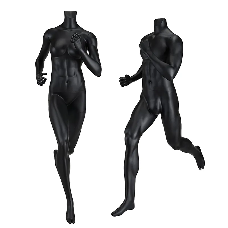 Manufacturer Custom ABS Sports Mannequin Props Men And Women Full Body Running Mannequin Window Display Model