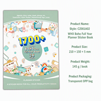 Livre d'autocollants en papier imperméable personnalisé pour journalisation, planification, scrapbooking, décoration DIY, artisanat, cadeau réutilisable, vente en gros