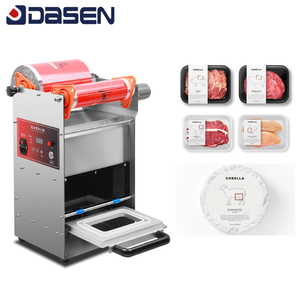 Semi Auto Plastic Lunch Box Take Away Food Tray Sealer Dasen Food Tray Sealer Sealing Machine