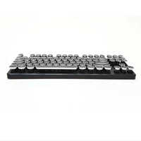 Keyboard Gaming Mekanik Retro 87-Tombol Baru dengan Lampu Latar RGB dan Nuansa Metalik, Koneksi USB Berkabel