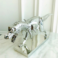 Artisanat en résine de classe supérieure Sculpture de dinosaure animal électrolytique pour affichage de galerie d'art Accent de robot sexy