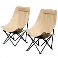 Chaise de camping inclinable portable à dossier haut pour l'extérieur, la pêche et la plage ; Chaise de camping et de plage à dossier haut et inclinable ; Sketching Carbon