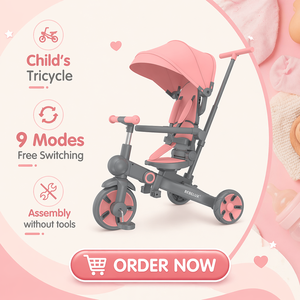 OEM CUSTOM Kids <strong>Trike</strong> Stroller Bicycle Push Foldable Kids <strong>Trike</strong> Toddler Tricycle <strong>with</strong> <strong>Parent</strong> <strong>Handle</strong> - Product Image 1