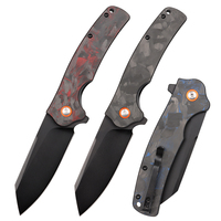 Couteau léger en fibre de carbone, acier D2, couteau de poche tranchant, couteau pliant tactique EDC de qualité supérieure, haute dureté, pour la chasse et la survie