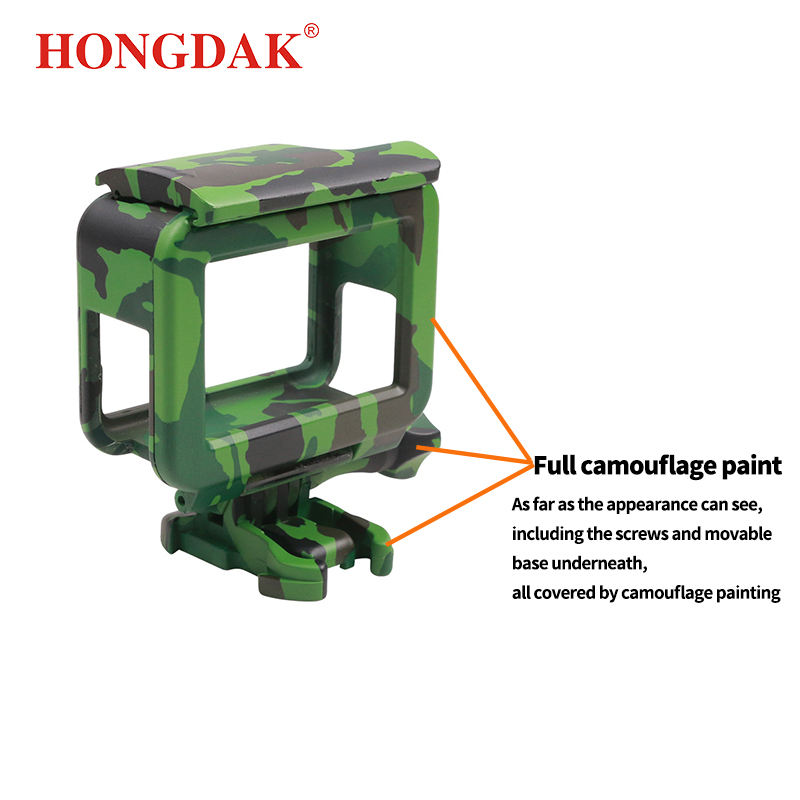 HONGDAK Army Green Protective Frame Case Shell Protector Housing with Screw Base Mount for GoPro Hero 5 6 7 Camera Accessories