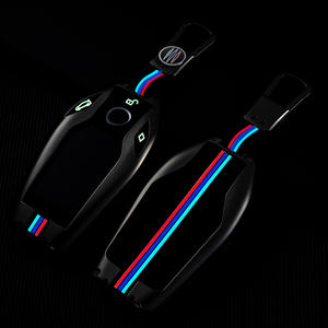 Étui de protection pour <span class=keywords><strong>clé</strong></span> de voiture en alliage de zinc et gel de silice pour <span class=keywords><strong>BMW</strong></span> 740 530 X6 Série 7, écran tactile à cristaux liquides, <span class=keywords><strong>porte</strong></span>-clés - Product Image 3