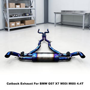 Système d'échappement en titane Vortex Performance compatible avec BMW G07 X7 M50i M60i 4.4T, silencieux de tuning Catback Valvetronic bleu - Product Image 1