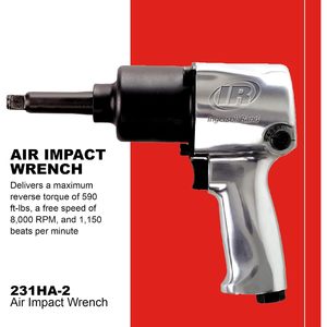 ประแจลม Ingersoll Rand รุ่น 231HA-2 ขนาด 1-1/2 นิ้ว แบบด้ามจับปืน แรงบิด 600 ฟุต-ปอนด์  วัสดุโครเมียมอะลูมิเนียม - Product Image 2