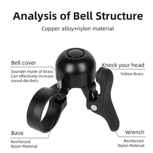 Campana de Bicicleta Mini ESLNF para Bicicleta de Carretera, Campana con Sonido Fuerte, Compatible con Manillares de Bicicleta de Carretera - Product Image 2
