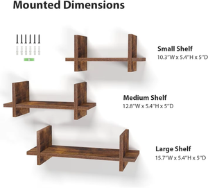 ชั้นวางของแบบแขวนติดผนัง3ชั้น, ชั้นวางของแบบแขวนติดผนังกระถางต้นไม้แบบแขวน - Product Image 3