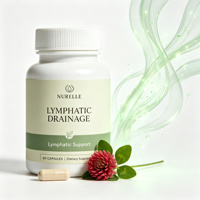 Capsules de soutien pour le drainage lymphatique, nettoyage du système lymphatique, équilibre des fluides, confort articulaire, complément botanique au trèfle rouge, 60 unités