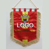 Ohne Mindestbestellmenge Doppelt Bestickte Maßgefertigte Logo-Design Fußballmannschaft Club Fan Mini Sport Individuelle Fußball-Wimpel